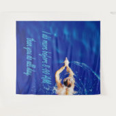 水泳チームのやる気と感動を刺激する タペストリー (正面(横))