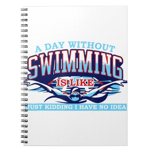 水泳チームのギフトがない日が男性へ来る ノートブック (正面)