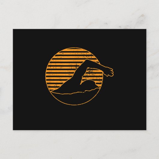 水泳デザインの恋人への贈り物 案内ポストカード (正面)