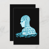 水泳デザインギフト泳ぐ人夏ギフト エンクロージャーカード (正面/裏面)