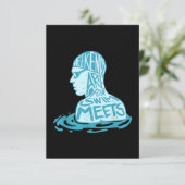 水泳デザインギフト泳ぐ人夏ギフト エンクロージャーカード (スタンド正面)