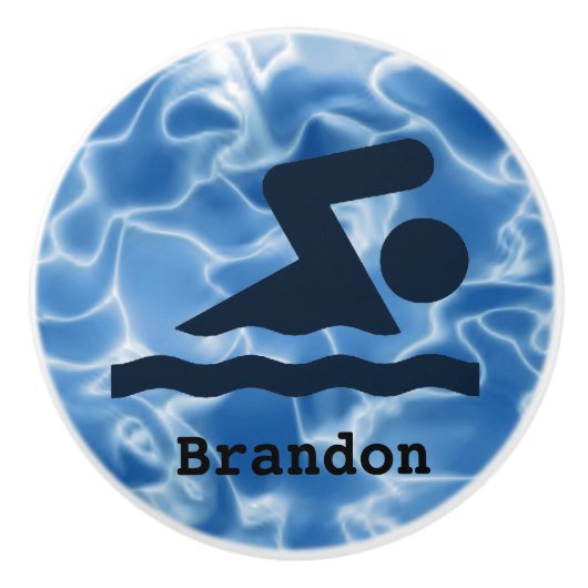 水泳デザインセラミックプルまたはノブ セラミックノブ (正面)