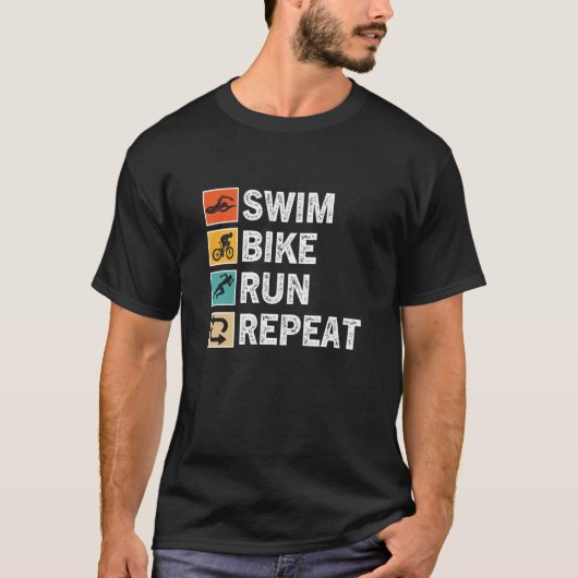 水泳バイクリピ走ートトライアスロン Tシャツ (正面)