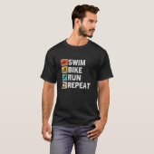 水泳バイクリピ走ートトライアスロン Tシャツ (正面フル)