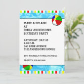 水泳バースデーパーティ招待状 招待状 (スタンド正面)