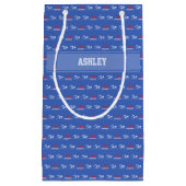 水泳パターン名前をカスタムする スモールペーパーバッグ (正面)