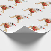 水泳パンツで戯れるサンタ ラッピングペーパー (角)