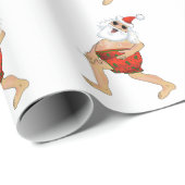 水泳パンツで戯れるサンタ ラッピングペーパー (ロールコーナー)