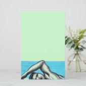 水泳フリースタイル泳ぐ人ストローク文房具 便箋 (スタンド正面)