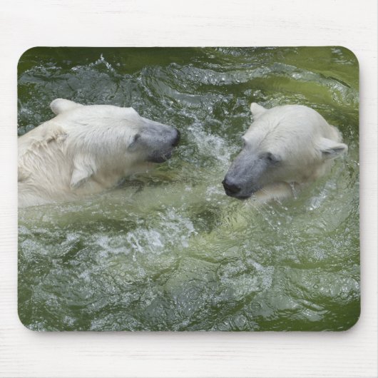 水泳ホッキョクグマ マウスパッド (正面)