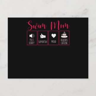 水泳ママ内容おもしろい水泳ママ泳ぐ人 ポストカード