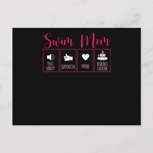 水泳ママ内容おもしろい水泳ママ泳ぐ人 ポストカード (正面)