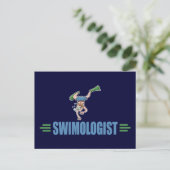 水泳ユーモアのある ポストカード (スタンド正面)