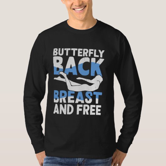 水泳ラブバタフライバックブレストと無料 Tシャツ (正面)