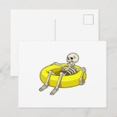 水泳リングを持った骸骨 ポストカード (正面/裏面)