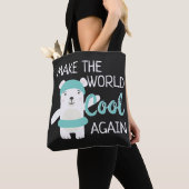 水泳リング気候変動を伴うホッキョクグマ トートバッグ (クローズアップ)