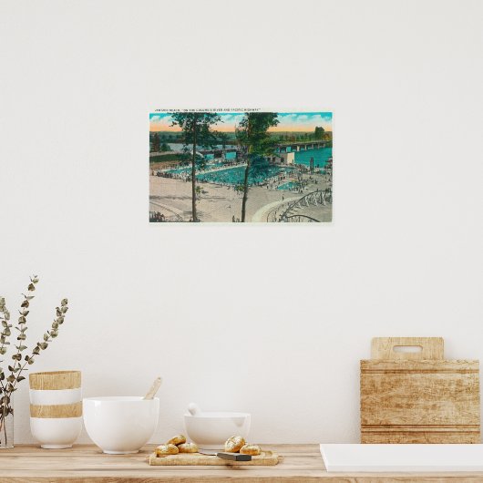 水泳区域の空中表示 ポスター (キッチン)