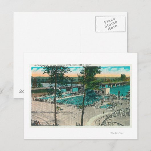 水泳区域の空中表示 ポストカード (正面/裏面)