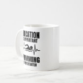 水泳好きやスイマーへの面白いギフト コーヒーマグカップ (正面左)