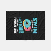 水泳好き-リーのように泳ぐドーナツ フリースブランケット (正面(横))