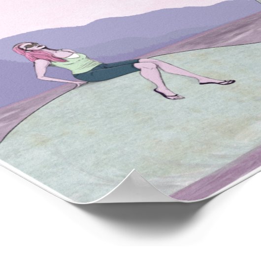 水泳恐竜11x8.5 ポスター (角)