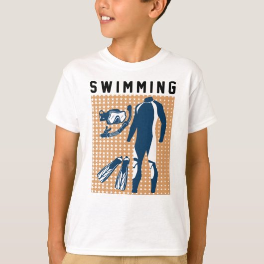 水泳服とゴーグル Tシャツ (正面)