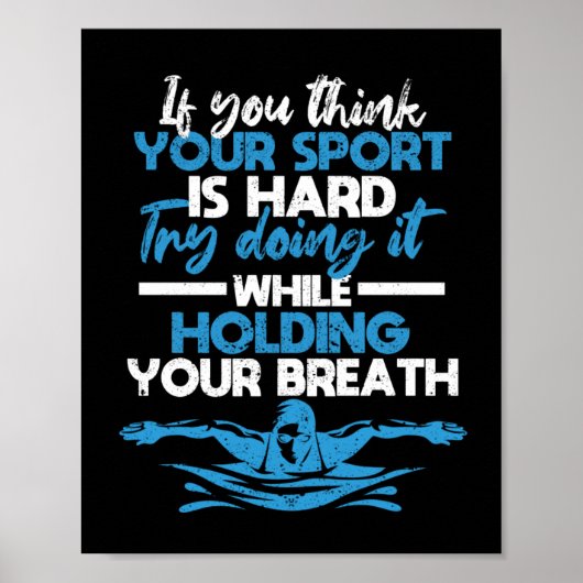 水泳泳ぐ人おもしろい水泳スポーツ練習 ポスター (正面)