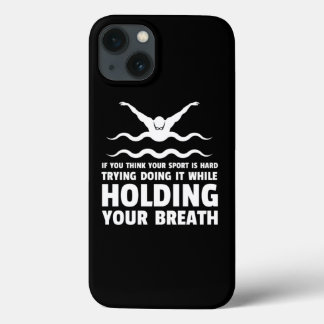 水泳泳ぐ人おもしろい水泳競技練習デザイン iPhone 13ケース