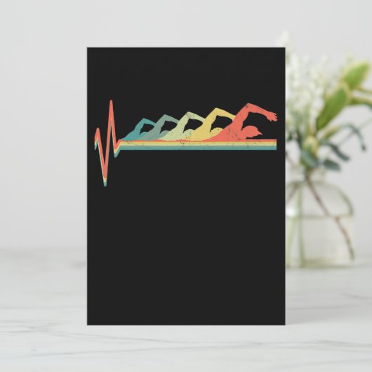 水泳泳ぐ人心拍ギフトプレミアム シーズンカード (スタンド正面)