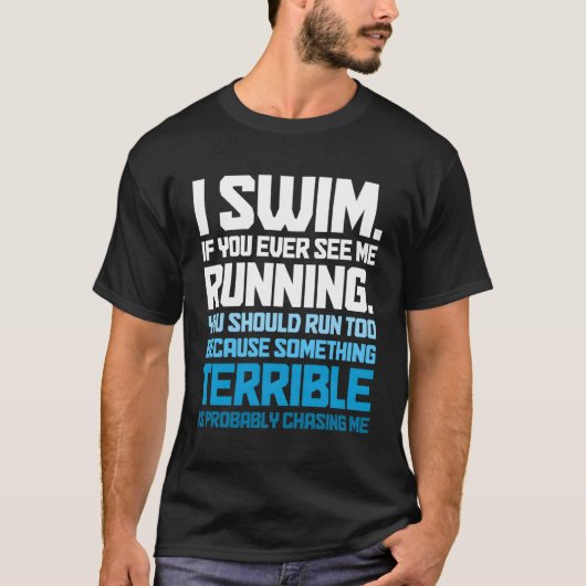 水泳泳ぐ人I泳ぐ Tシャツ (正面)