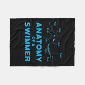 水泳用のファン贈り物の解剖学泳ぐ人 フリースブランケット (正面(横))