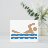 水泳用アイコンの絵文字 ポストカード (スタンド正面)