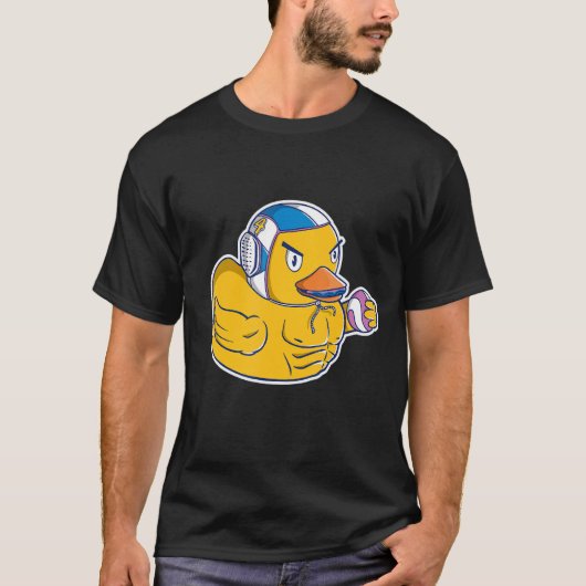 水泳用キャップとボール付き水球用ゴムアヒル Tシャツ (正面)