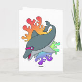 水泳用ゴーグルをつけたイルカ カード (裏面)