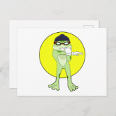 水泳用ゴーグルをつけたカエル ポストカード (正面/裏面)