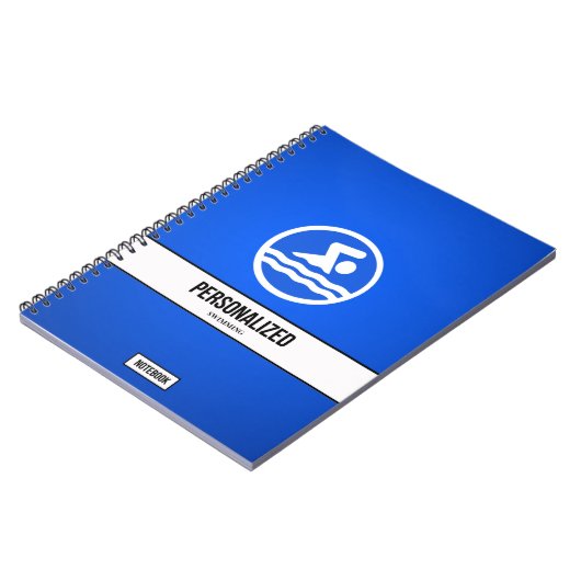 水泳用パーソナライズされた手帳 ノートブック (左側)