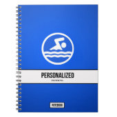 水泳用パーソナライズされた手帳 ノートブック (正面)