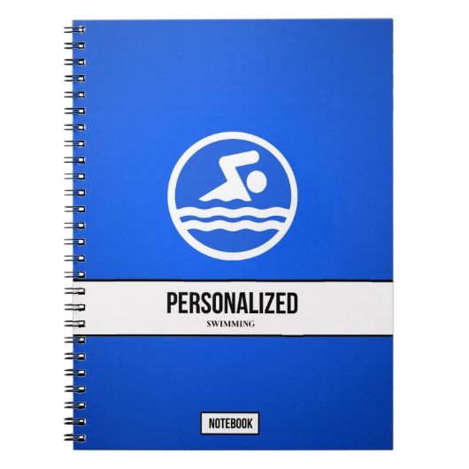 水泳用パーソナライズされた手帳 ノートブック (正面)