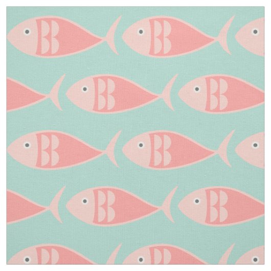 水泳用ピンクの魚織物 ファブリック (見本)