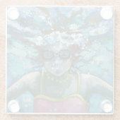 水泳芸術の下 ガラスコースター (裏面)