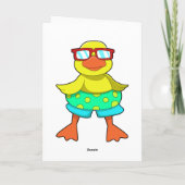 水泳輪とサングラスをかけたアヒル カード (裏面)