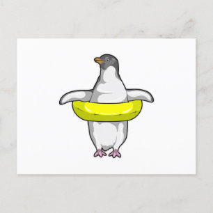 水泳輪のペンギン ポストカード