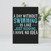水泳選手のギフト：水泳をしない日はまるで泳いでいるみたい エンクロージャーカード (スタンド正面)