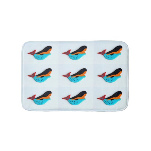 水泳青人魚の模様 バスマット (正面)