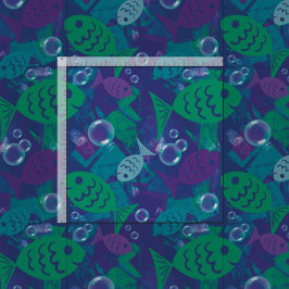 水泳魚と泡のリーフのパタ鮮やかーン ファブリック