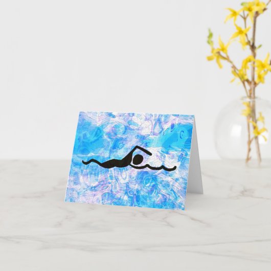 水泳 カード (黄色い花)