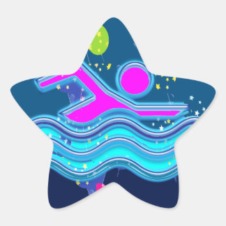 水泳：クール暑い時の心 星シール