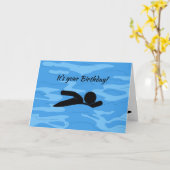 水泳 スポーツ デザイン 誕生日 カード (黄色い花)