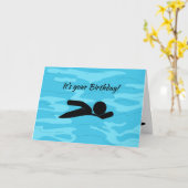 水泳 スポーツ デザイン 誕生日 カード (黄色い花)
