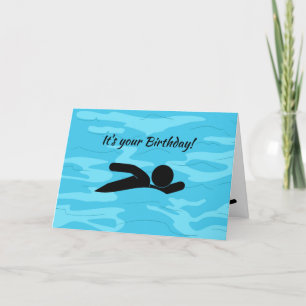 水泳 スポーツ デザイン 誕生日 カード